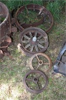 5 ANTIQUE WHEELS ! BY
