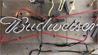 Budweiser bowtie and saxophone neon broken