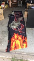 Barbecue banner, neon guitar - works, sound