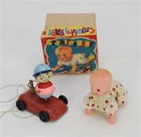 Windup Crawling Baby & Pull Toy