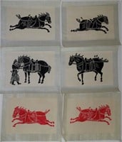Group of 6 Woodblock Prints on Paper