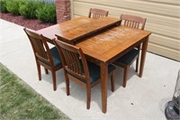 6 Piece Wood Dining Table & Chairs