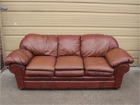 Brown Leather Padded Sofa
