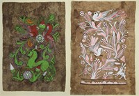 Two Tapa Paintings of Birds