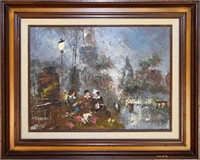 Paris Scene, Oil on Canvas, W. Kirby