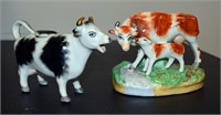 Two Staffordshire Pottery Cows