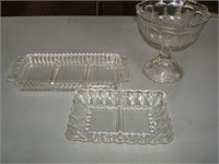 Clear glass divided dishes