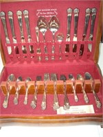 Silver plated flatware in felt lined chest