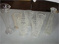 Clear glasses and vases