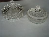 Covered clear glass candy dishes