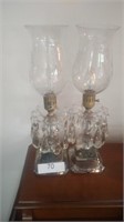 Matching pair glass lamps
