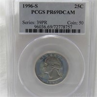 1996 S WASH QUARTER PCGS MS 67