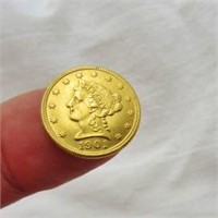 1901 $2 1/2 DOLLAR GOLD LIBERTY HEAD COIN