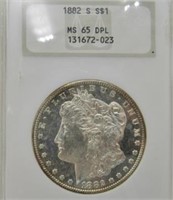 1882 S MORGAN SILVER DOLLAR NGC MS 65 DPL