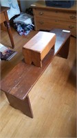 Wooden bench and step stool