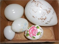 (5) Glass Easter Eggs 3 1/2" to 6" long