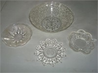 Clear glass bowls and dishes