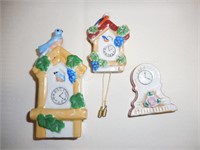 (3) Occupied Japan Miniature Clocks