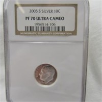 2005 S Silver Roosevelt Dime PF70 Ultra Cameo NGC