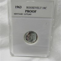 1963 ROOSEVELT DIME MARKED PROOF