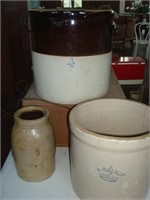 Wax canning jar, 2 & 4 gallon crocks