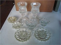 clear glass candle holders