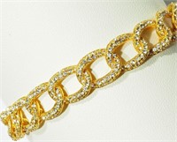 6B- 18k yellow gold plated crystal bracelet $230