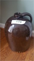 Brown 3 gallon crock jug with handle