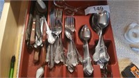 Group of stainless steel flatware