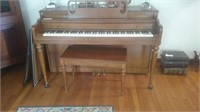 Cable Nelson Spinet Piano and piano bench
