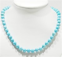 18B- Reconstituted turquoise bead necklace $100