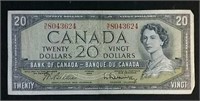 1954 Canada $20 bill - Beattie and Rasminsky