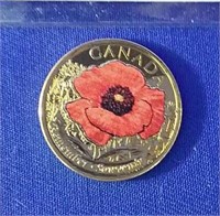 2015 Limited Edition Gold Plated Poppy Quarter