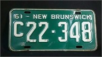 1961 New Brunswick license plate