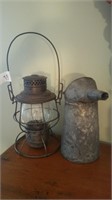 Pennsylvania Lines Railroad Lantern and Oil Can