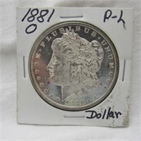 1881 MORGAN SILVER DOLLAR O MARKED P-L