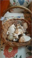 Sea shells with carrying basket