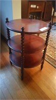 Three tier stand with spiral legs