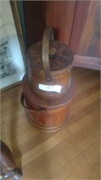 Two wooden pails with handles