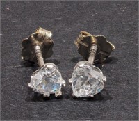 12B- 14k white gold cubic zirconia earrings $150