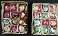 Boxes of vintage glass tree ornaments