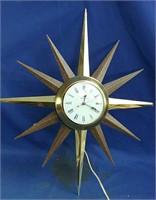 Vintage Ingraham electric Starburst wall clock,