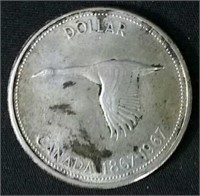 1967 Canada Centennial silver dollar