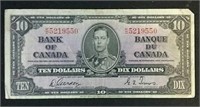 1937 Canada $10 bill - Gordon and Towers