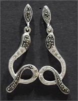 45B-High fashion Marcasite & crystal earrings $100