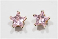 22B- 14k pink cubic zirconia stud earrings $150