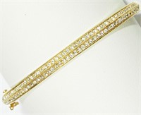 1B- 18k yellow gold plate crystal bangle $90