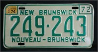 1972 new-brunswick license plate