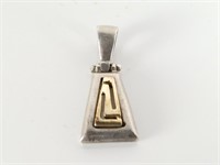 18K GOLD AND STERLING SILVER PENDANT