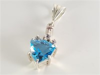 2.5 CT BLUE TOPAZ AND WHITE SAPPHIRE SET IN .925